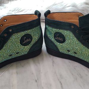 Christian Louboutin Louis Flat Veau Velours Strass